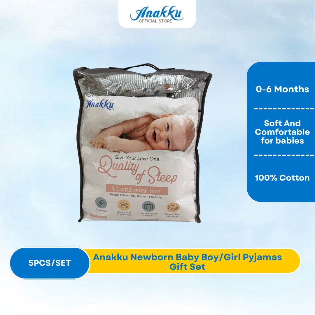Anakku Bedding Set (Baby Elephant) | Set Bantal Bayi