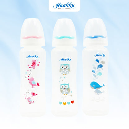 ANAKKU (2oz/4oz/8oz) Standard Neck Feeding Bottle with Anticollapse Teat/Botol Susu Leher Standard 163-600