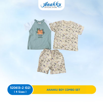 ANAKKU Baju Baby Boy Kids Clothes Knit Combo 2 TOP & 1 BOTTOM (6-24MONTHS) - 520613-2 (01-05)