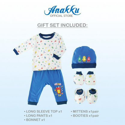 Anakku Newborn Baby Boy Gift Set [5pcs/set] Set Hadiah Bayi Lelaki [0-6 Months] 120496-1