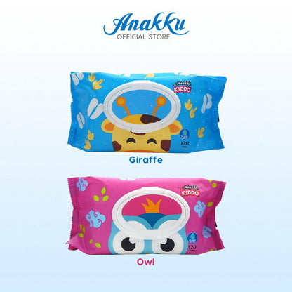Anakku Baby Wipes Wet Tissue With Cap - Owl / Tisu Basah Bayi (120's) WT1203