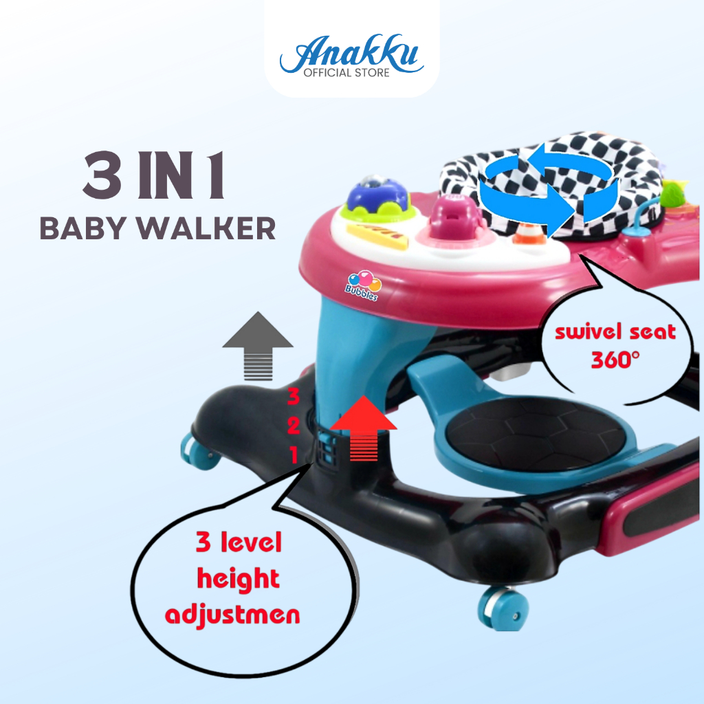 Bubbles 3 in 1 Baby Walker - BUE2023 BUE2025 BUE2026