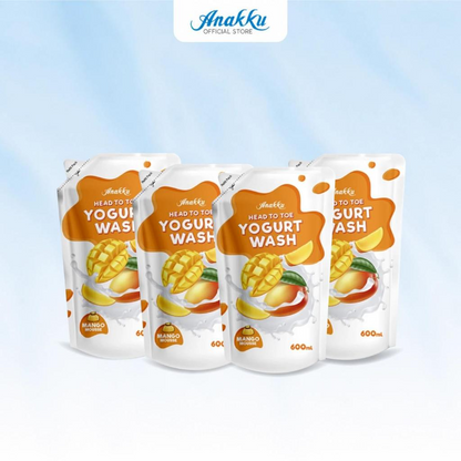 ANAKKU Baby Head To Toe Yogurt Body Wash Baby Bath Refill Pack Sabun Mandian Bayi - 2/4/6 packs