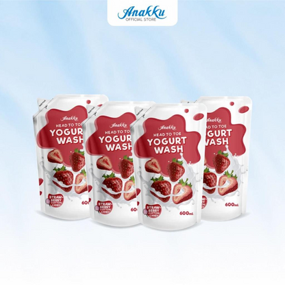 ANAKKU Baby Head To Toe Yogurt Body Wash Baby Bath Refill Pack Sabun Mandian Bayi - 2/4/6 packs