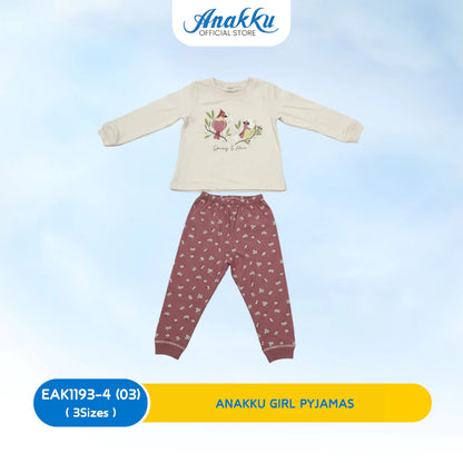 Anakku Girls Pyjama Set -L/SLV Top & Long Pant & Dress Pyjama (1 yr to 3 yrs) -EAK1193-4(01 - 04)/ EAK1194-4(01 - 02)