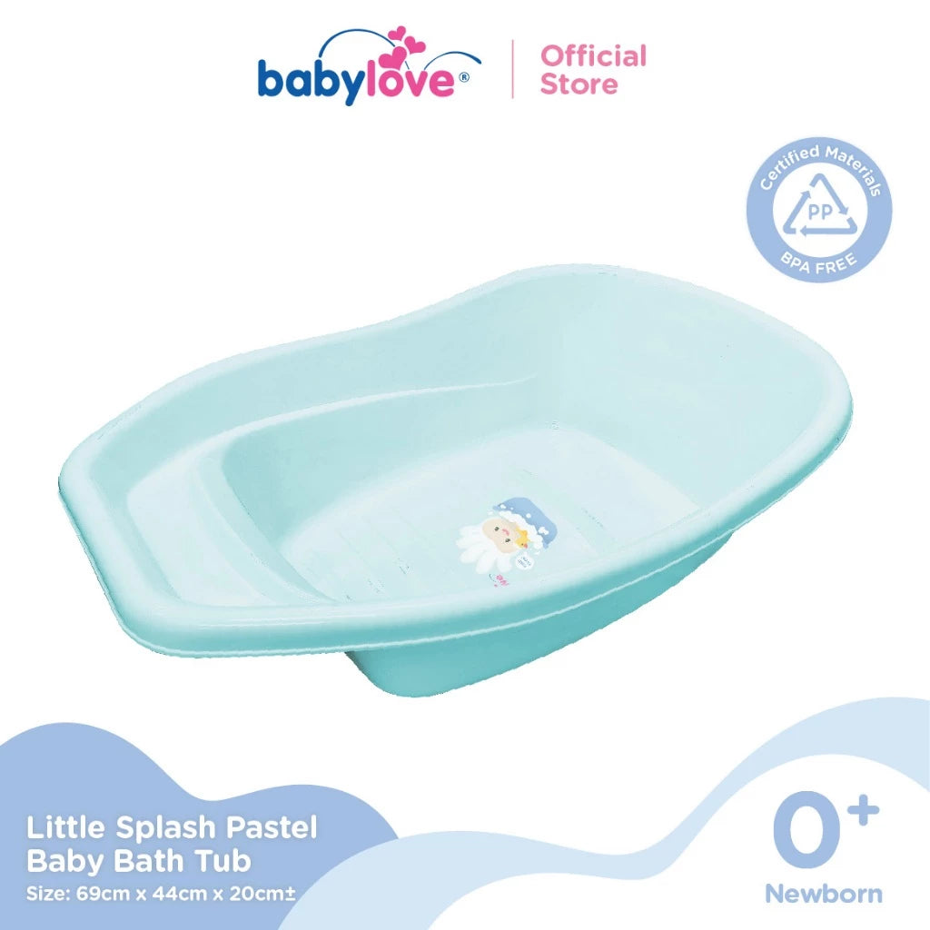 Babylove NEW Little Lagoon Bath Tub – Polypropylene (PP) | 78x48x20cm | White/Green/Pink