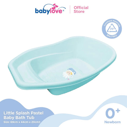 Babylove NEW Little Lagoon Bath Tub – Polypropylene (PP) | 78x48x20cm | White/Green/Pink
