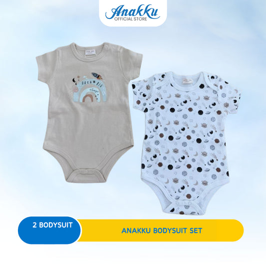 ANAKKU Romper Baju Baby Newborn Bodysuit Series - 2 Sets (3M-12M) 520595-2, 520596-2 (01 to 06)