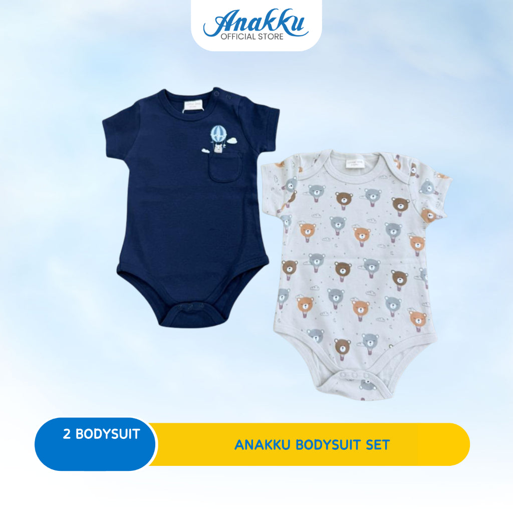 ANAKKU Romper Baju Baby Newborn Bodysuit Series - 2 Sets (3M-12M) 520595-2, 520596-2 (01 to 06)