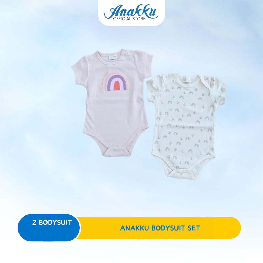 ANAKKU Romper Baju Baby Newborn Bodysuit Series - 2 Sets (3M-12M) 520595-2, 520596-2 (01 to 06)