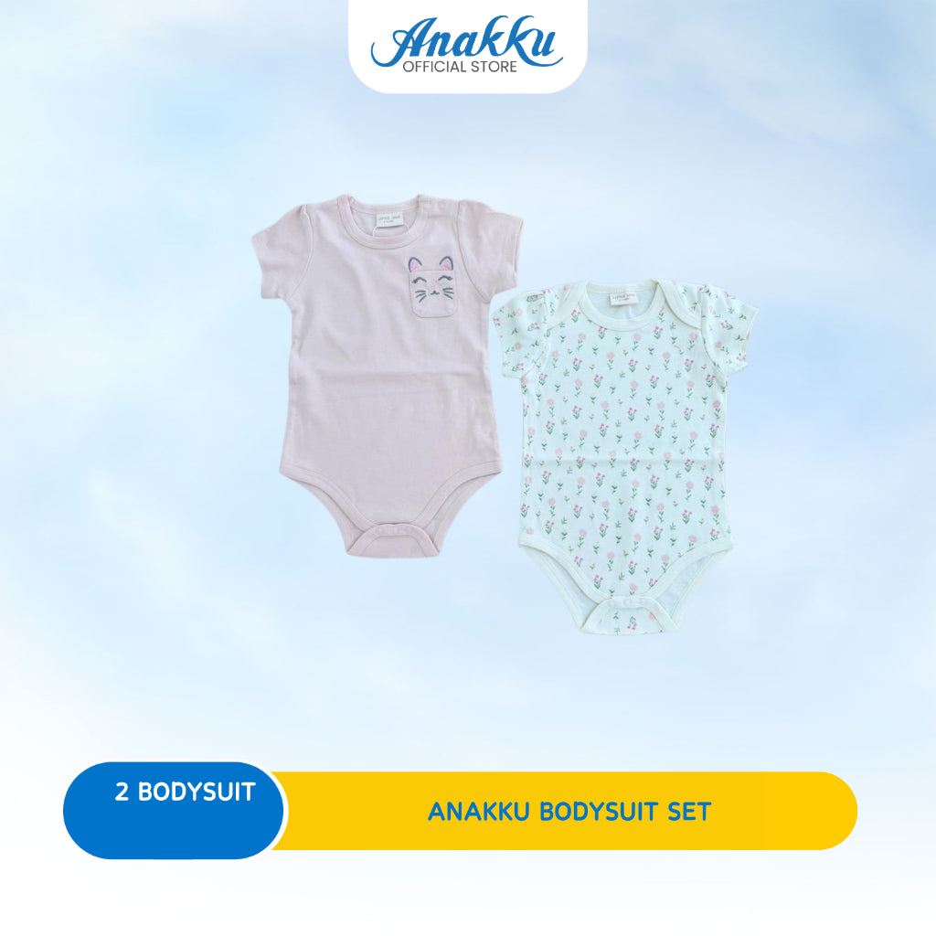ANAKKU Romper Baju Baby Newborn Bodysuit Series - 2 Sets (3M-12M) 520595-2, 520596-2 (01 to 06)