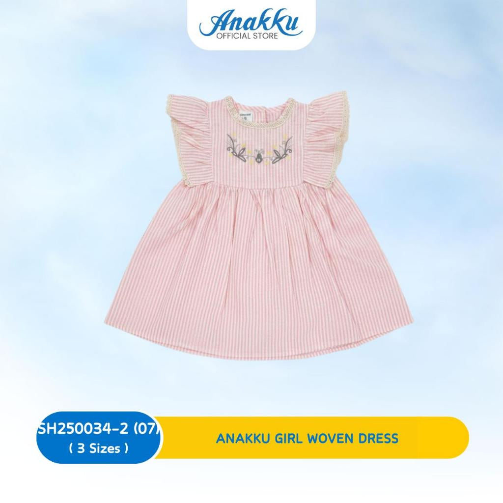 ANAKKU Girls Woven Dress with Color | Gaun Tenunan Bayi Perempuan Bercorak (1 yrs to 4 yrs) SH250034-2 (01 to 08)