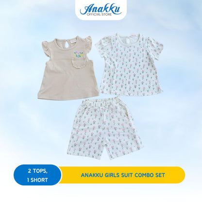 ANAKKU Baju Baby Girl Knit Combo Set Clothing 3-in-1 (6-24 Months) 2Tops+1Bottom - 520604-2 (01