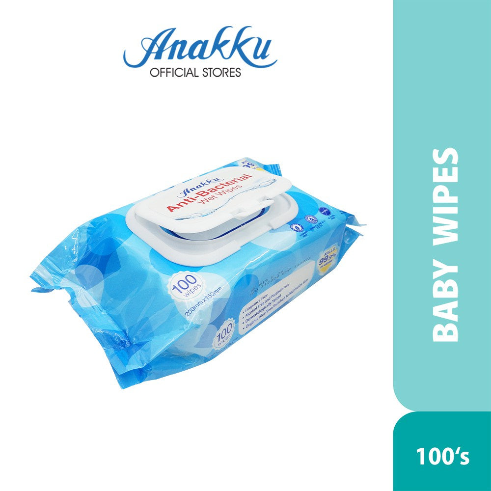 [BUNDLE DEAL] Anakku Baby Wipes Wet Tissue (Anti-Bacterial) | Tisu Basah Bayi (100's x 5) WT100-AB-5