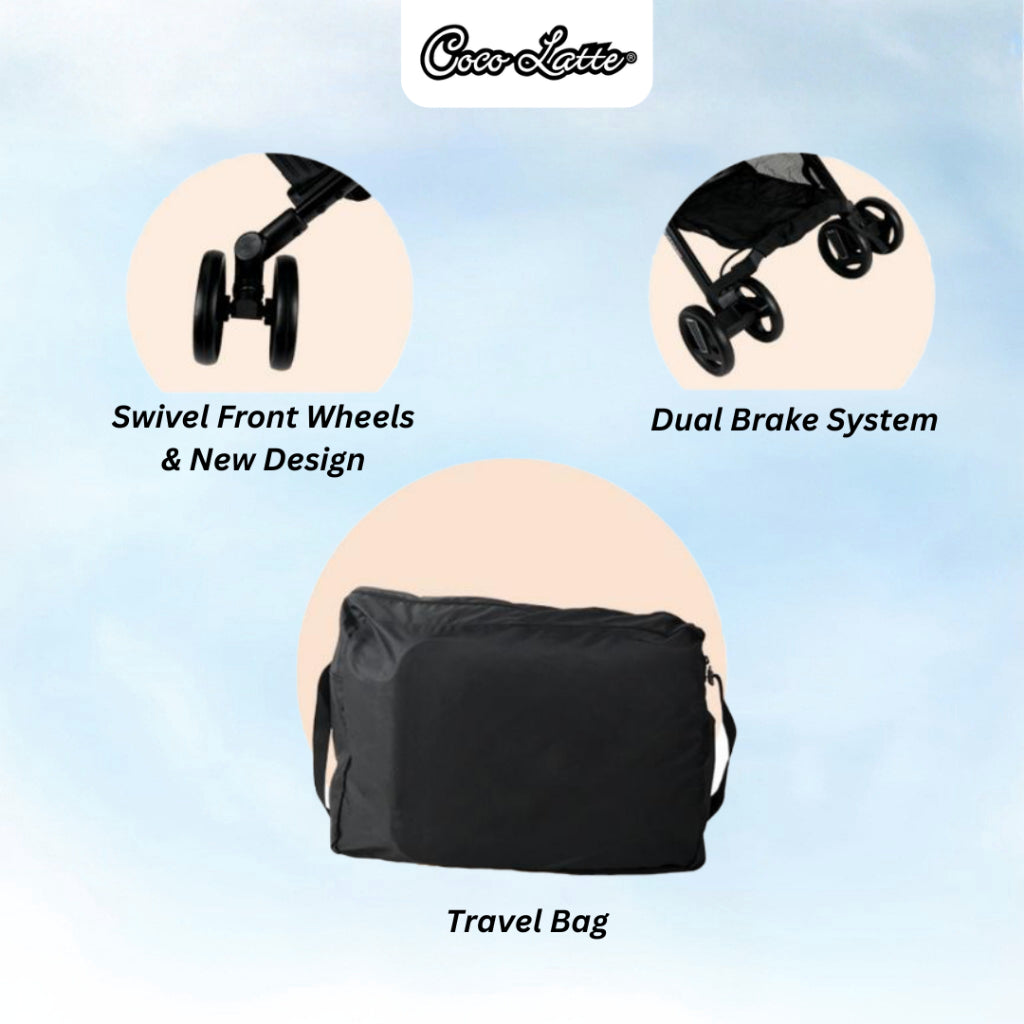COCOLATTE Minima Plus Stroller Baby Travel Folding Cabin Size & Lightweight (Newborn up to 20kg)