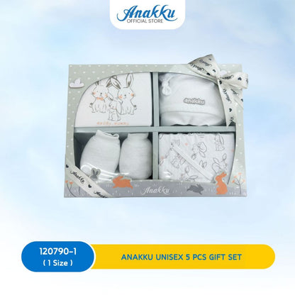 Anakku Newborn Baby Boy/Girl Pyjamas Gift Set | Set Hadiah Baju Tidur Bayi [5pcs/set] [0-6 Months] 120788-1, 120789-1