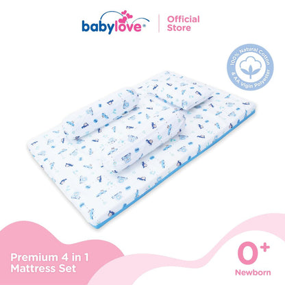 Babylove 4 in 1 Baby Mattress Set (Baby Mattress, Pillow, Bolsters or Case Set Only)