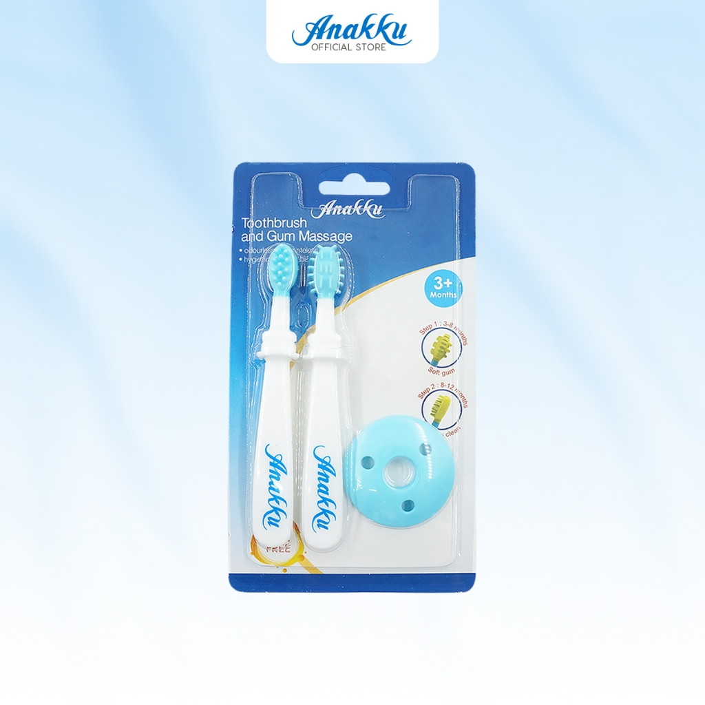 Anakku Baby Training Silicone Toothbrush Gum Massage Berus Gigi Latihan Bayi Anakku dengan Urutan Gusi Silicone 164-025