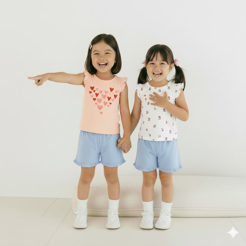 Anakku Girl Combo set (2 x Tops, 1 Short) - EAK1165-2