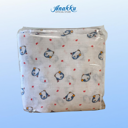 Bulk Sale - Anakku Bayi Newborn Printed Kain Napkin Selesa 8 Pcs Penguin Design (161-626)