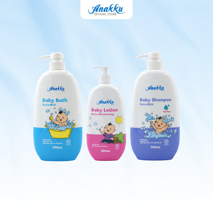 [Exclusive Combo] Anakku Newborn Baby Bath Extra Mild Bath & Shampoo With Baby Lotion AKBD0037