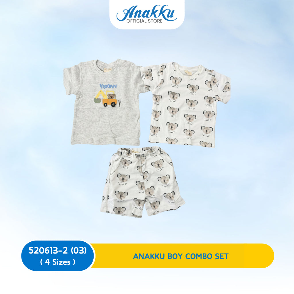 ANAKKU Baju Baby Boy Kids Clothes Knit Combo 2 TOP & 1 BOTTOM (6-24MONTHS) - 520613-2 (01-05)
