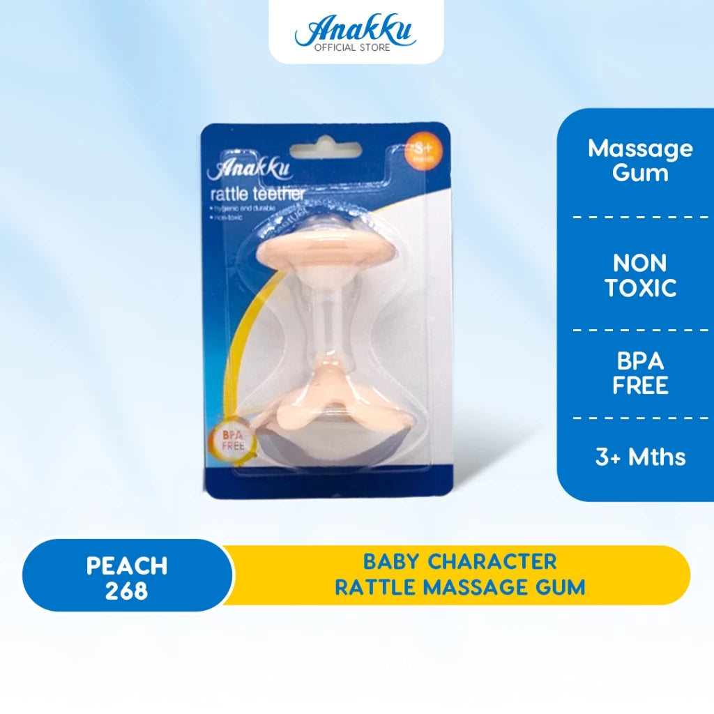 Anakku Baby Character Rattle Massage Gum BPA Free - Rattle Bayi untuk Urut Gusi, Bebas BPA 163-267
