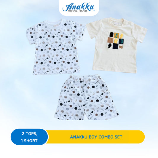 ANAKKU Baju Baby Boy Kids Clothes Knit Combo 2 TOP & 1 BOTTOM (6-24MONTHS)