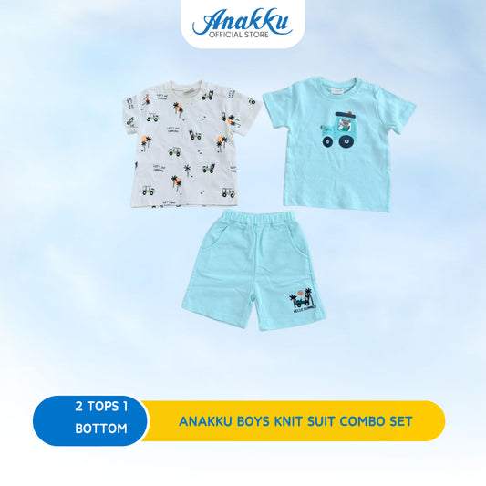 ANAKKU Baju Baby Boy Kids Clothes Knit Combo 2 TOP & 1 BOTTOM (6-24MONTHS)