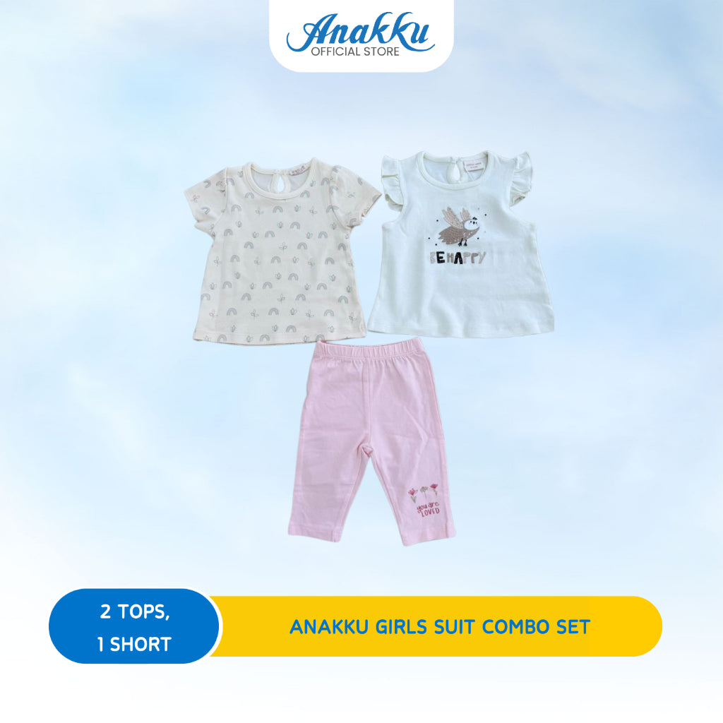 ANAKKU Baju Baby Girl Knit Combo Set Clothing 3-in-1 (6-24 Months)