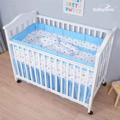Babylove 7 dalam 1 Set Katil Bayi Premium | Set Tilam Lengkap | 7 in 1 Bedding Set (100% Cotton)