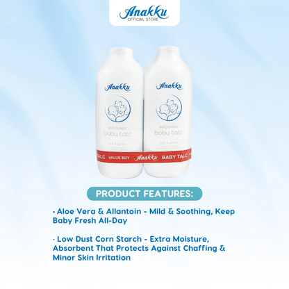 Bulk Sale - Anakku Baby Talcum (500g x 2) TP500 x 12