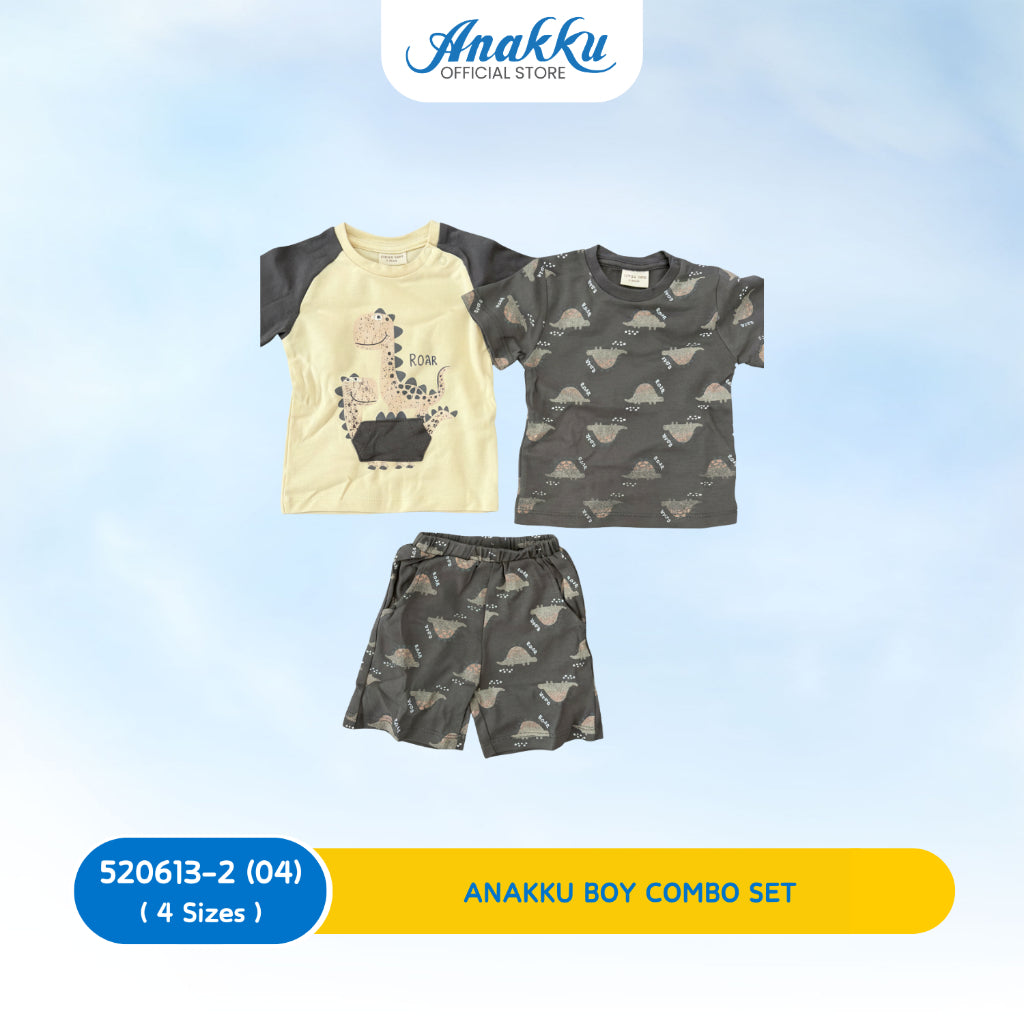 ANAKKU Baju Baby Boy Kids Clothes Knit Combo 2 TOP & 1 BOTTOM (6-24MONTHS) - 520613-2 (01-05)
