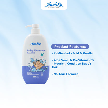 [Exclusive Combo] Anakku Newborn Baby Bath Extra Mild Bath & Shampoo With Baby Lotion AKBD0037