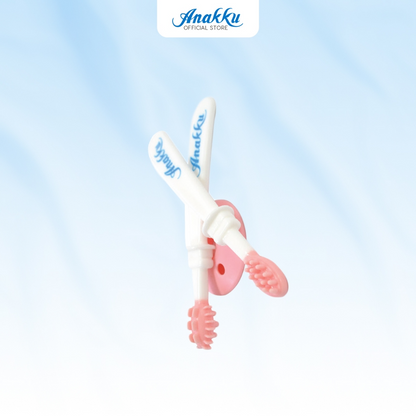 Anakku Baby Training Silicone Toothbrush Gum Massage Berus Gigi Latihan Bayi Anakku dengan Urutan Gusi Silicone 164-025