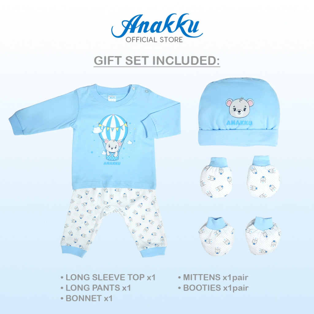 Anakku [5pcs] Newborn 0-6M Baby Boy Gift Set Set Hadiah Bayi Lelaki 120522-1