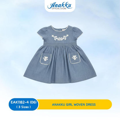 ANAKKU Girls Woven Dress | Gaun Tenunan Bayi Perempuan (1 yrs to 3 yrs) - EAK1182-4 (01 - 06)