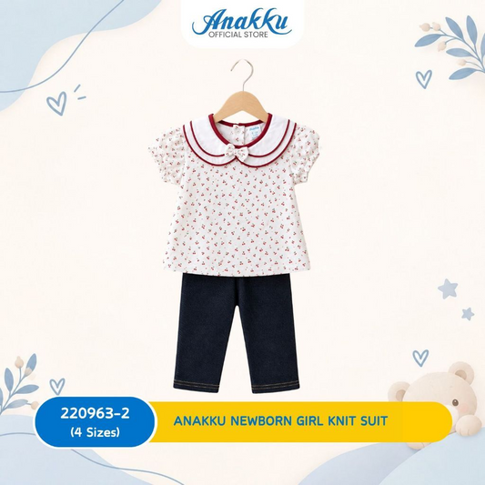 Anakku Girls Knit Suit/Set Baju & Seluar Bayi Perempuan -Top & Bottom (3 Mth to 24 Mth)