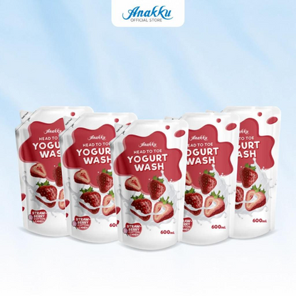 ANAKKU Baby Head To Toe Yogurt Body Wash Baby Bath Refill Pack Sabun Mandian Bayi - 2/4/6 packs