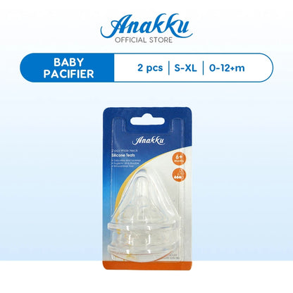 Anakku Silicone Wide Neck Teats - Puting Silikon Leher Besar (2 Pcs) 163-118-121