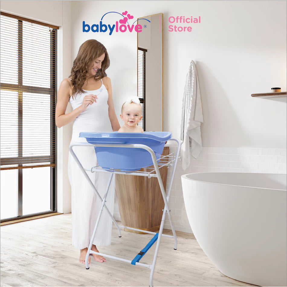 Babylove Ezi-Fold Stand Mandi Bayi Boleh Lipat | 3-Height Adjustable | Support Up to 15kg