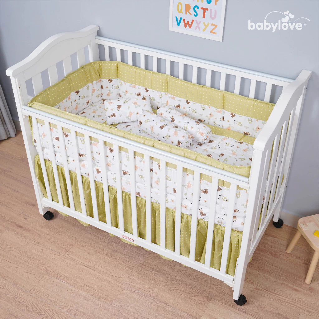 Babylove 7 dalam 1 Set Katil Bayi Premium | Set Tilam Lengkap | 7 in 1 Bedding Set (100% Cotton)