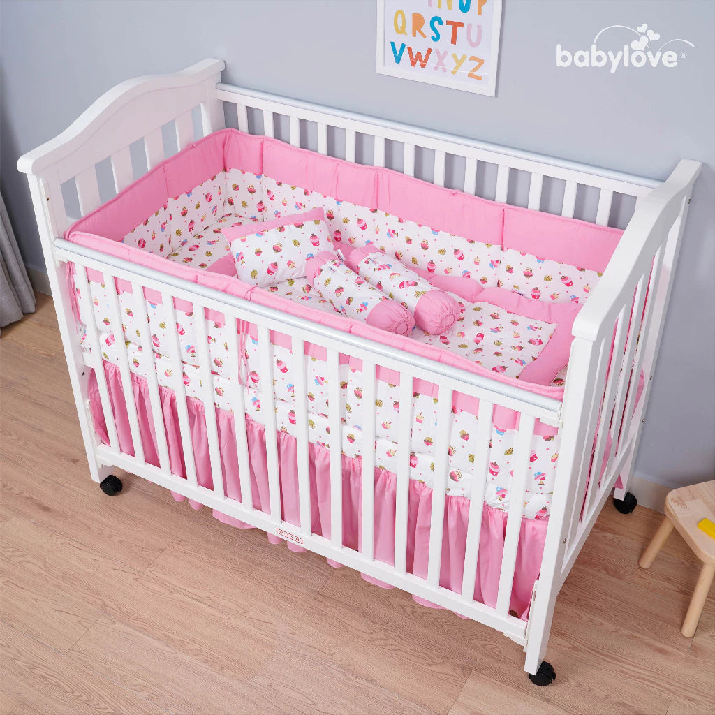 Babylove 7 dalam 1 Set Katil Bayi Premium | Set Tilam Lengkap | 7 in 1 Bedding Set (100% Cotton)