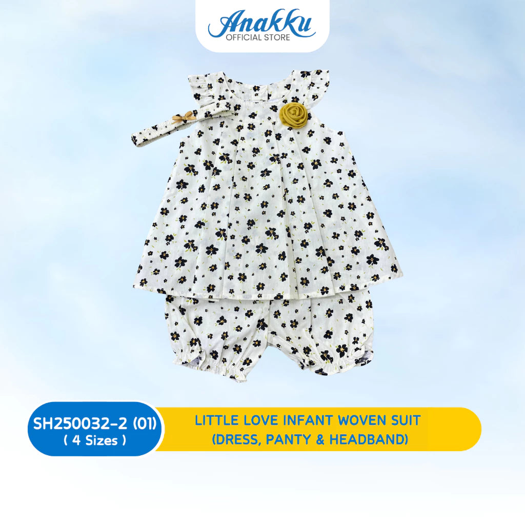 ANAKKU INFANT WOVEN SUIT (DRESS, PANTY & HEADBAND) 0-24 Months - SH250032-2
