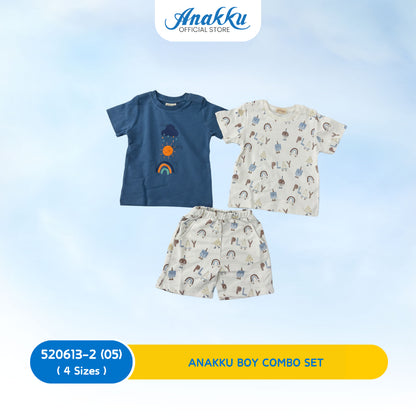 ANAKKU Baju Baby Boy Kids Clothes Knit Combo 2 TOP & 1 BOTTOM (6-24MONTHS) - 520613-2 (01-05)