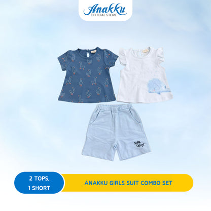 ANAKKU Baju Baby Girl Knit Combo Set Clothing 3-in-1 (6-24 Months) 2Tops+1Bottom - 520604-2 (01