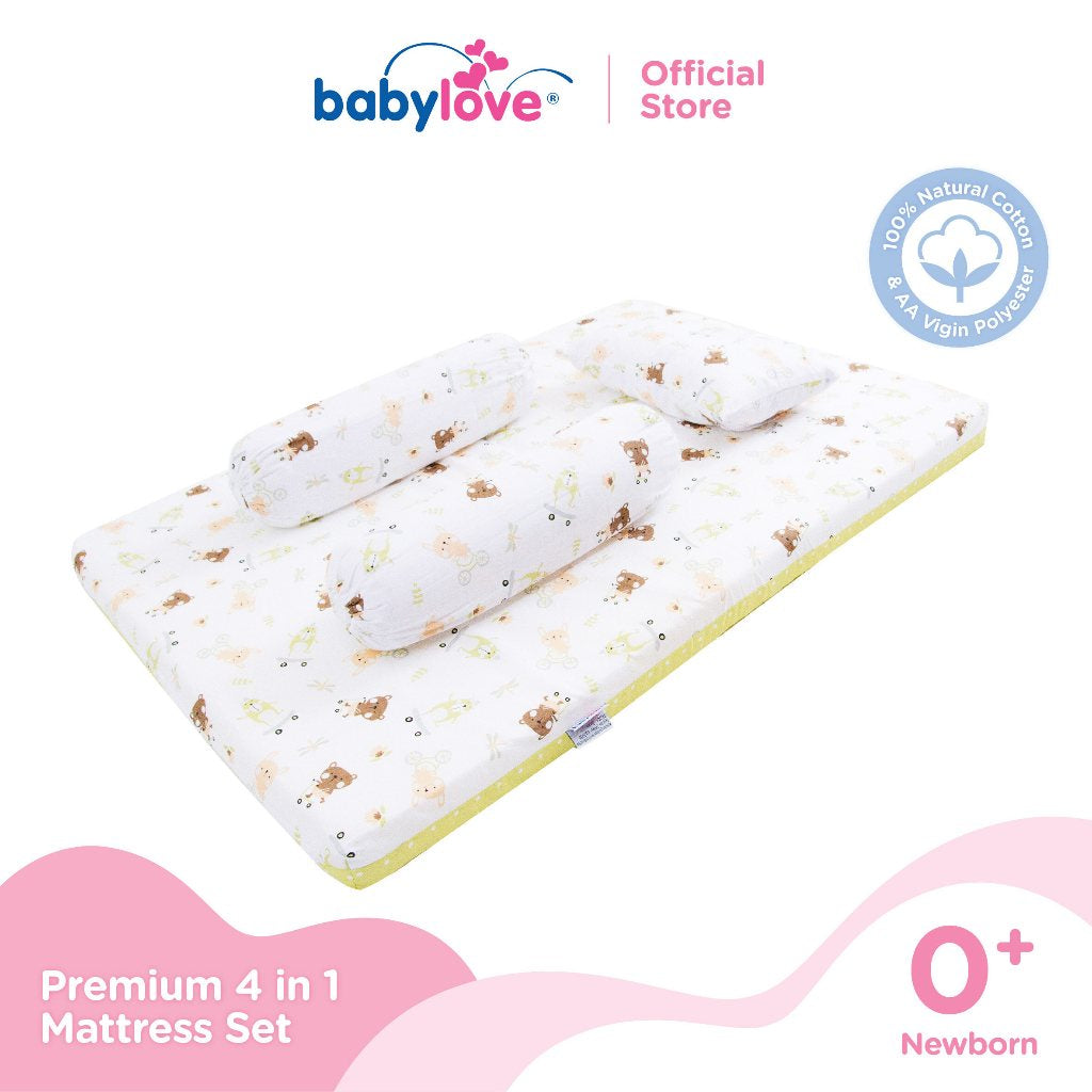Babylove 4 in 1 Baby Mattress Set (Baby Mattress, Pillow, Bolsters or Case Set Only)