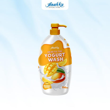 [YOGURT COMBO] Anakku Baby Head To Toe Yogurt Body Wash 750ml ( + Trial Pack 100ml) - AKBD0067