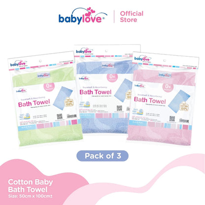 Babylove Tuala Bayi | Cotton Baby Towel (100% Cotton) 50cm x 100cm