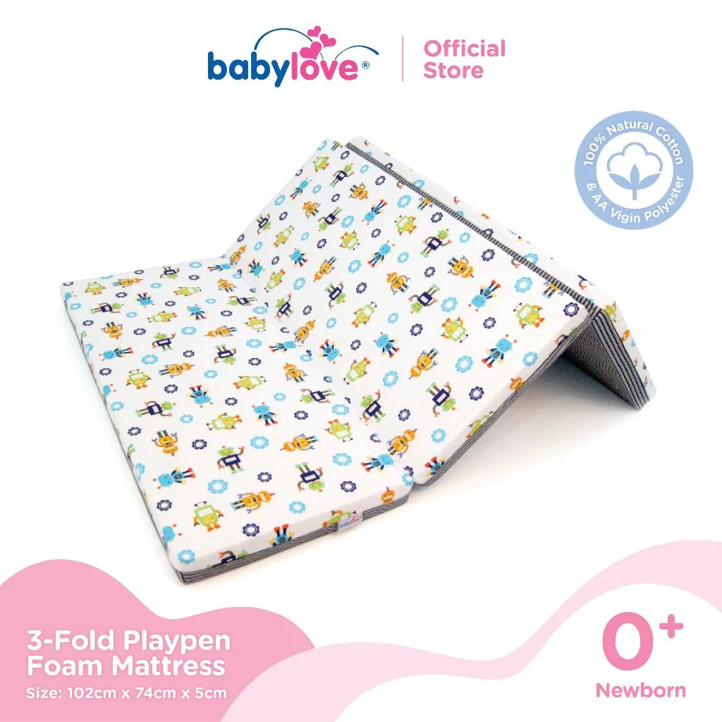 Babylove Premium Tilam Playpen Lipat 3 | 3-Fold Playpen Foam Mattress OR [Cover Only ] with PVC Bag